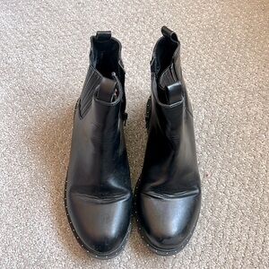 GUC Black Boots with cool silver stud detail and side zippers. Size 4